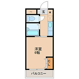 フローレンス颯 1Kの間取図画像