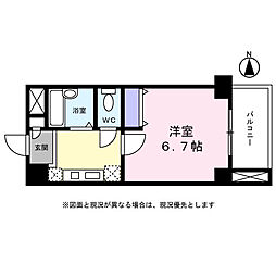 エスパシオAHY ワンルームの間取図画像
