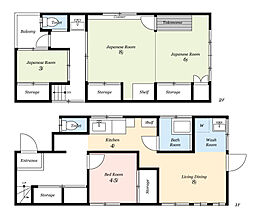 江北HOUSE 4LDKの間取り