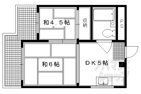 京都府京都市左京区一乗寺東杉ノ宮町(賃貸マンション2DK・3階・31.50㎡)の写真 その2