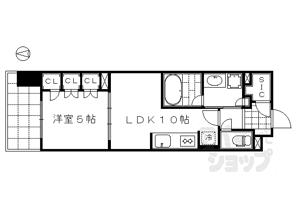 ザ・京都レジデンス四条河原町 1117｜京都府京都市下京区稲荷町(賃貸マンション1LDK・11階・38.14㎡)の写真 その2