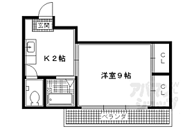 京都府京都市左京区高野泉町（賃貸マンション1K・3階・27.00㎡） その2