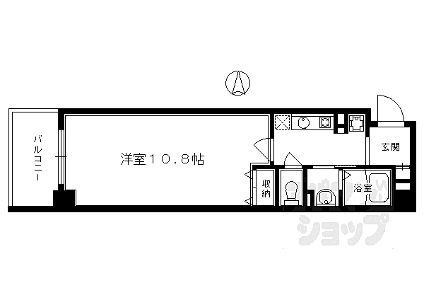 シャトーあと村 202｜京都府京都市下京区麩屋町通五条上ル下鱗形町(賃貸マンション1K・2階・30.35㎡)の写真 その2