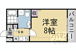 JR山陰本線 二条駅 徒歩7分の賃貸アパート 3階1Kの間取り