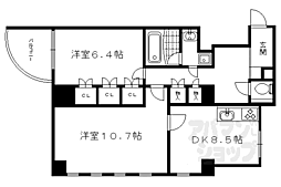 グランフォルム京都祇園 3階2DKの間取り