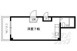 リエール烏丸五条 1Kの間取図画像