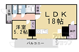 サンシティ四条西洞院 1階1LDKの間取り