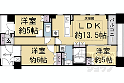 グランレジェイド京都河原町 7階3LDKの間取り