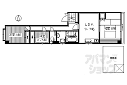 パルティール四条 2SLDKの間取図画像