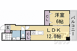 JR東海道・山陽本線 西大路駅 徒歩15分の賃貸マンション 3階1LDKの間取り