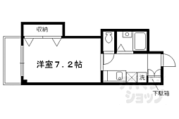 京福電気鉄道北野線 北野白梅町駅 徒歩2分の賃貸マンション 3階1Kの間取り