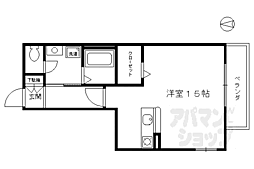 阪急京都本線 大宮駅 徒歩5分の賃貸アパート 2階ワンルームの間取り