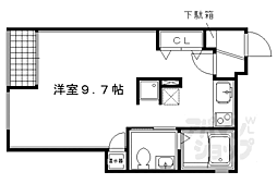 珠光ビル御幸町 2階1Kの間取り