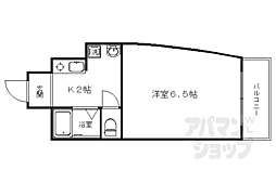 JR山陰本線 円町駅 徒歩7分の賃貸マンション 3階1Kの間取り