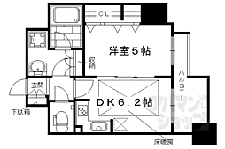 JR東海道・山陽本線 京都駅 徒歩5分の賃貸マンション 9階1DKの間取り