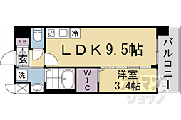 京都市南区東九条南石田町マンション 1LDKの間取図画像