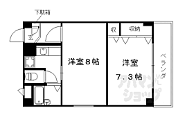 ステーションコートヤード 9階2Kの間取り