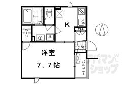 シャーメゾン清水五条 2階1Kの間取り