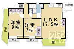 フィールダボーン 1階2LDKの間取り