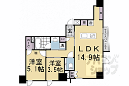 STANDZ京都二条 2LDKの間取図画像