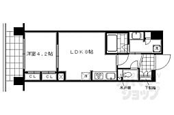 ルーシア四条烏丸 1LDKの間取図画像