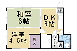 マンション丸高 2DKの間取図画像