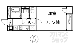 レオネクスト東山 1Kの間取図画像