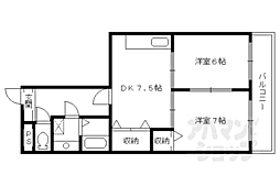カステッロロッソ 2DKの間取図画像