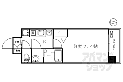 プレサンスTHEKYOTO流雅 1Kの間取図画像