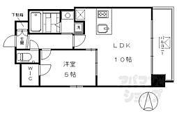 フレンドリーハウス匠四条堀川 1LDKの間取図画像