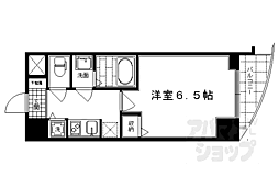 エスライズ京都河原町 1Kの間取図画像