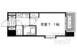 デ・リード烏丸西 1Kの間取図画像