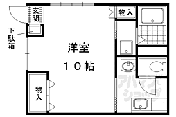 ハイツかも 1Kの間取図画像