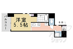 ライオンズマンション東洞院 1Kの間取図画像