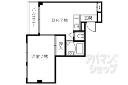 サン・ウェルス 1DKの間取図画像