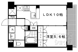 リーガル京都河原町五条2 1LDKの間取図画像
