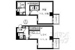 シャトーあと村 1LDKの間取図画像