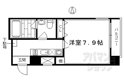 プレサンスNEO京都烏丸 1Kの間取図画像