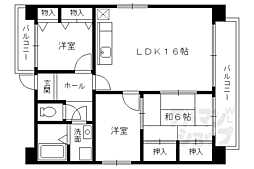 嶋津マンション 3LDKの間取図画像