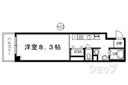 リテラ竹屋町 1Kの間取図画像