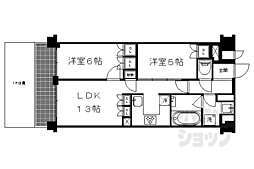 リーガル京都聖護院 2LDKの間取図画像