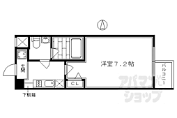 プレサンスNEO京都烏丸 1Kの間取図画像