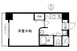 サンジョルノ室町 1Kの間取図画像