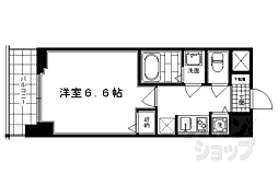 エスライズ京都河原町 1Kの間取図画像