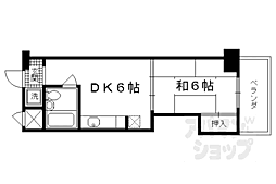 コスモST河原町 1DKの間取図画像