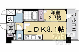 ソルテラス京都勧進橋PARK SIDE 1LDKの間取図画像
