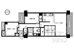 グラン・ブルー三条柳馬場 3LDKの間取図画像