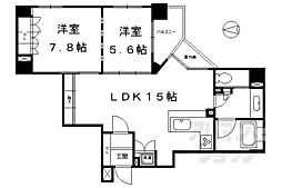リーガル京都烏丸通り 2LDKの間取図画像