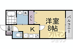 グランディール円町 1Kの間取図画像