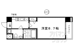 プレサンスNEO京都烏丸 1Kの間取図画像